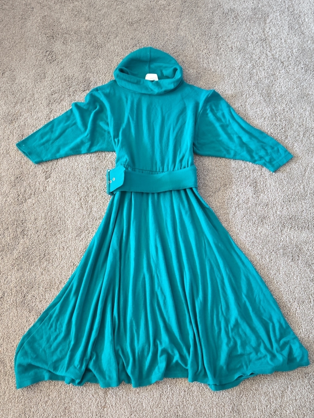 Victoria's Secret Vintage Green Belted Turtleneck Dress Size Small
